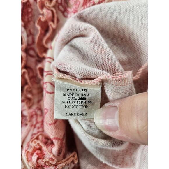 Oneworld Womens Top Size Medium Multi-Color 100% Cotton Short Sleeve Pullover - Picture 6 of 12